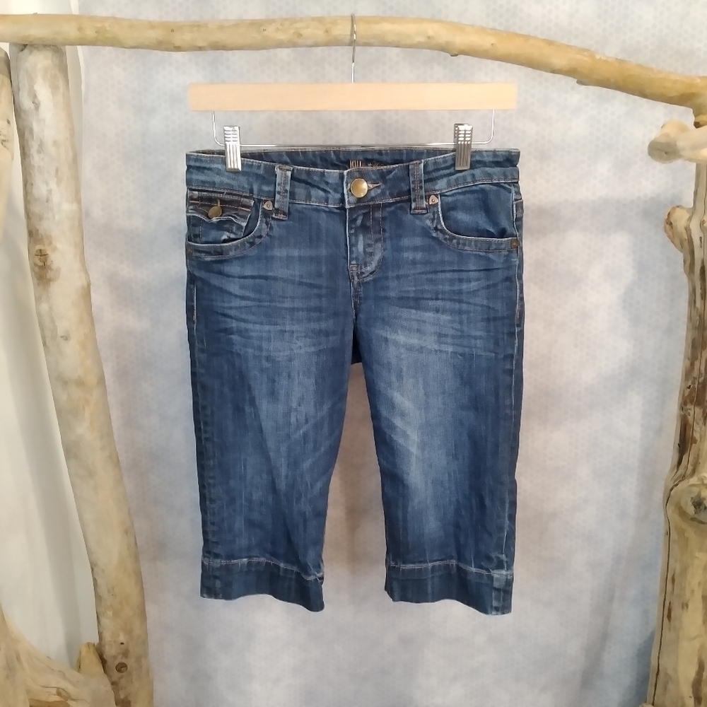 Kut from the Kloth bermuda whiskered and faded shorts in size 2 in EUC